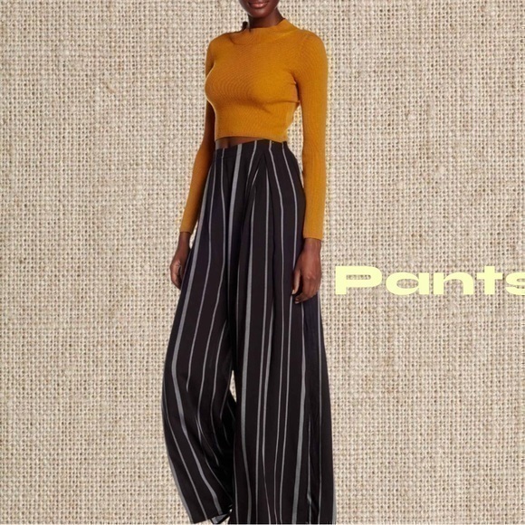 Dress Forum Pants - Stripe wide leg trousers